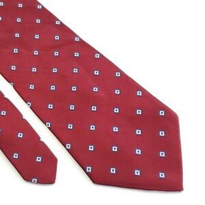 Van Heusen Red‎ Geometric Woven Wide Silk Tie